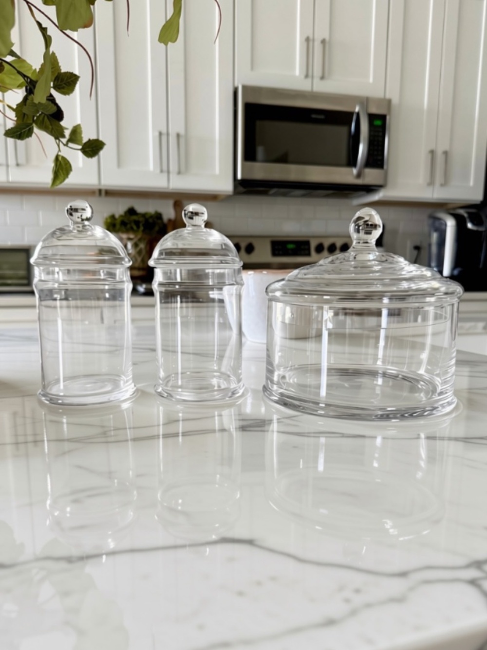 Pottery Barn Glass Bathroom Canister Set